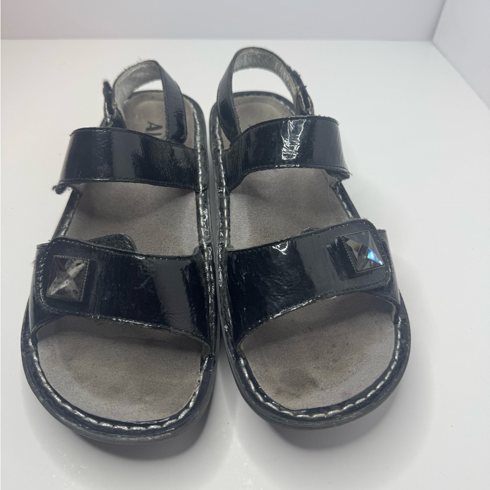Alegria VER-101 Black Leather Sandals Size EU38
